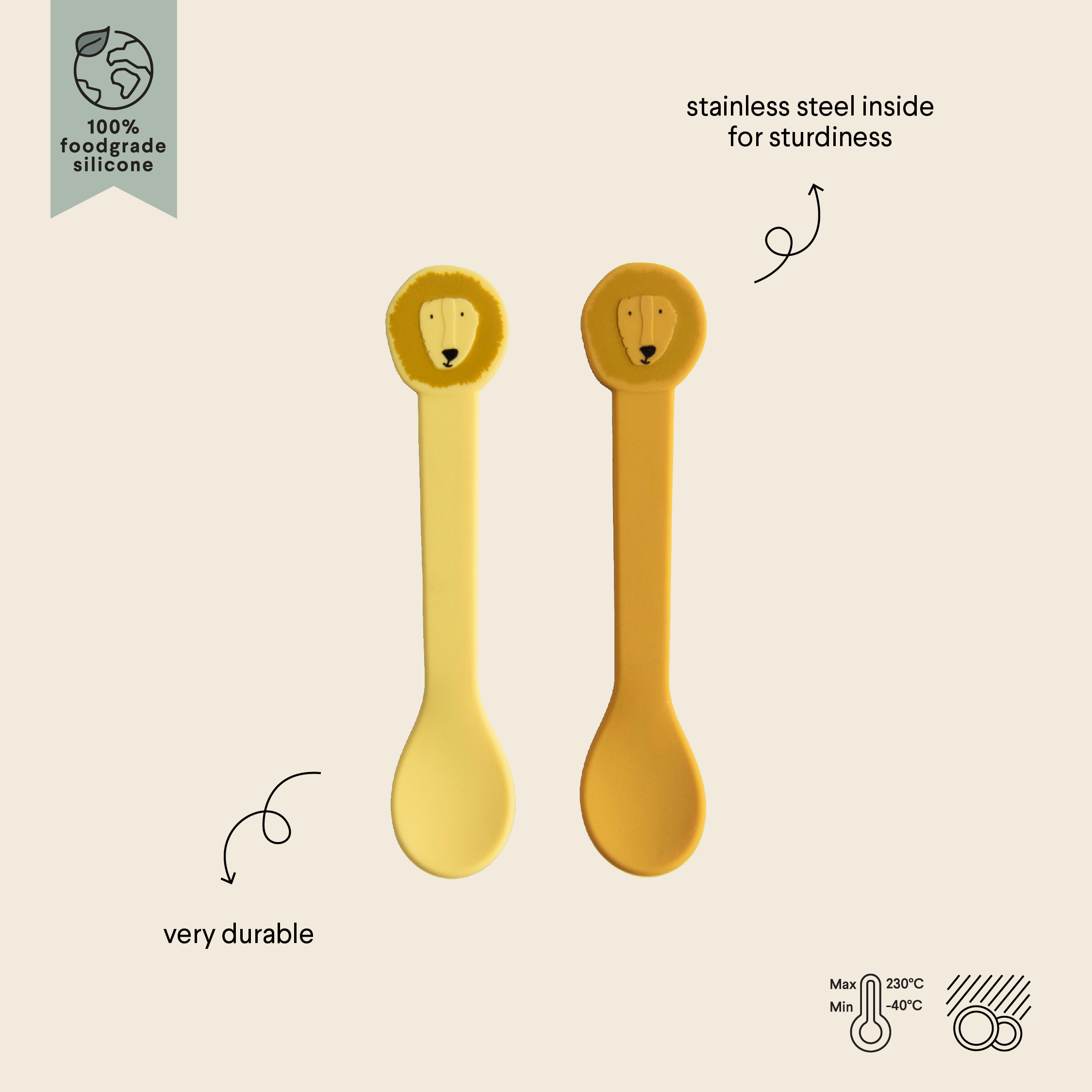 Silicone spoon 2-pack - Mr. Lion